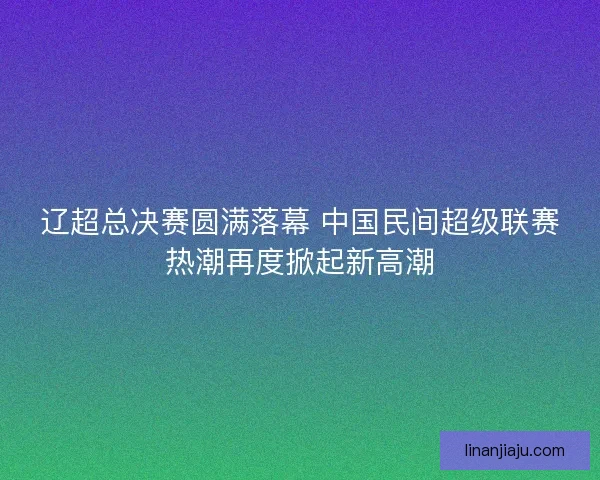 辽超总决赛圆满落幕 中国民间超级联赛热潮再度掀起新高潮